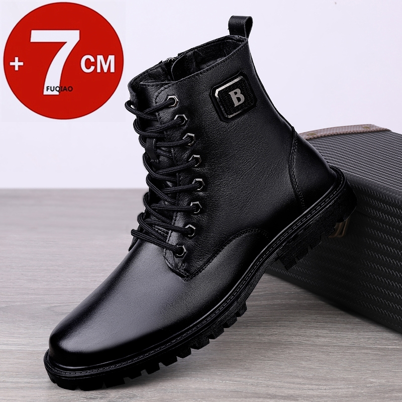 Men Shoes Formal - Men's Genuine Leather Elevator Boots Winter