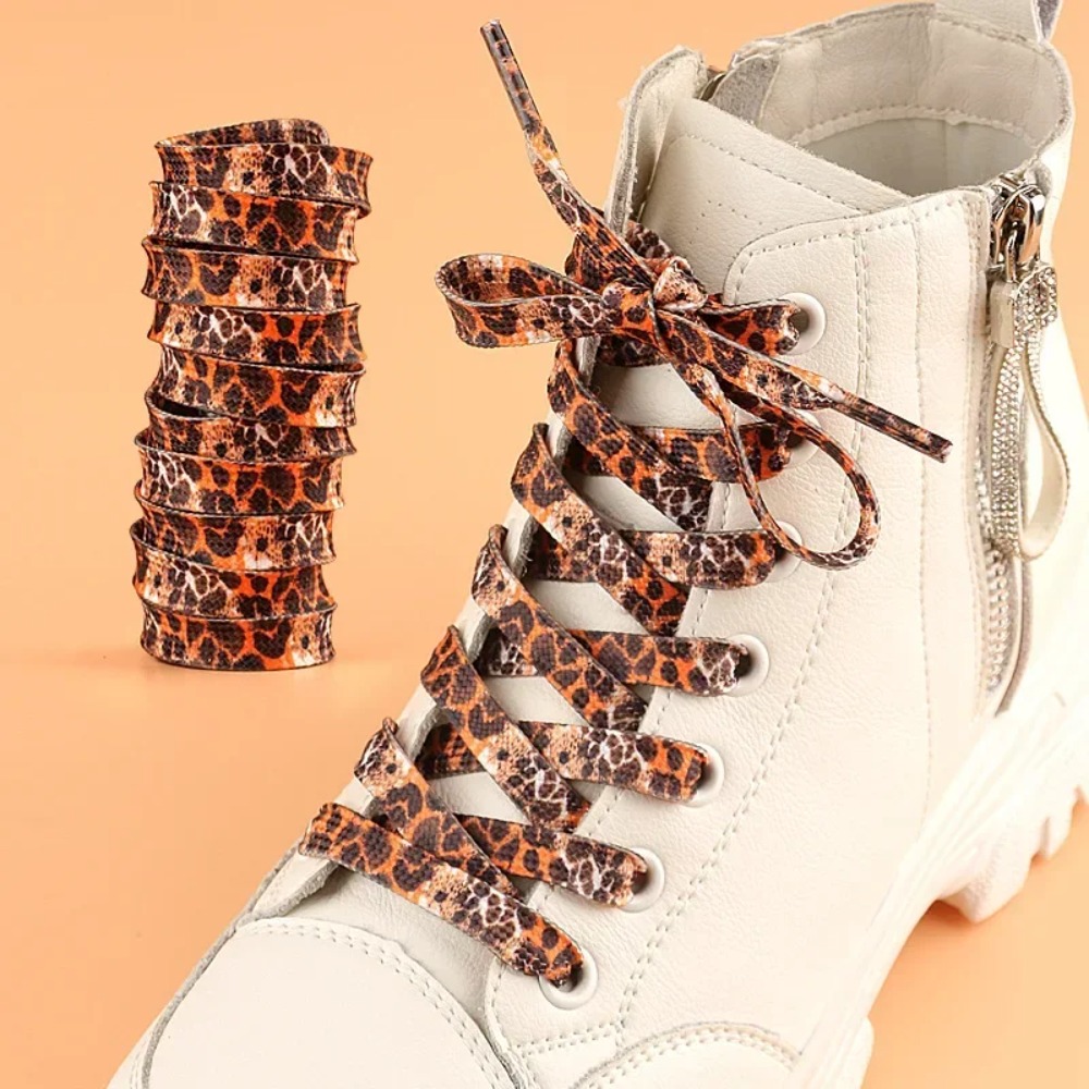 Men Shoes Kinds - Classic Leopard Print Shoelaces Women Girl