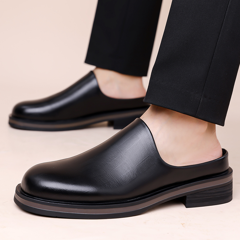 Men'S Shoes Business Casual - Men Slip-On Half Slippers, Thick Sole