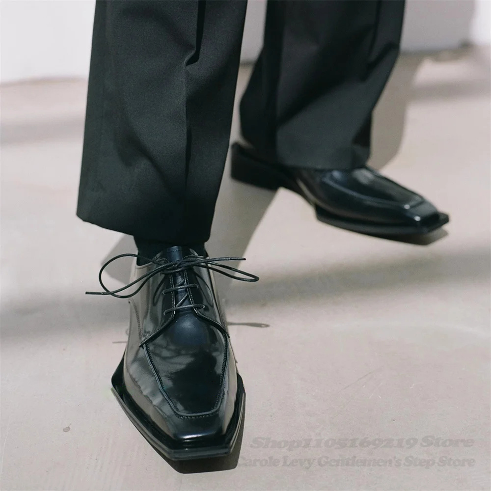 Men Shoes Formal - Black Patent Leather Men 4Cm Heel