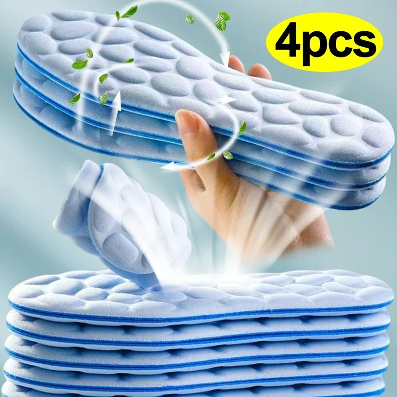 Men Shoes Runners - 2/4pcs Soft Massage Memory Foam Insoles