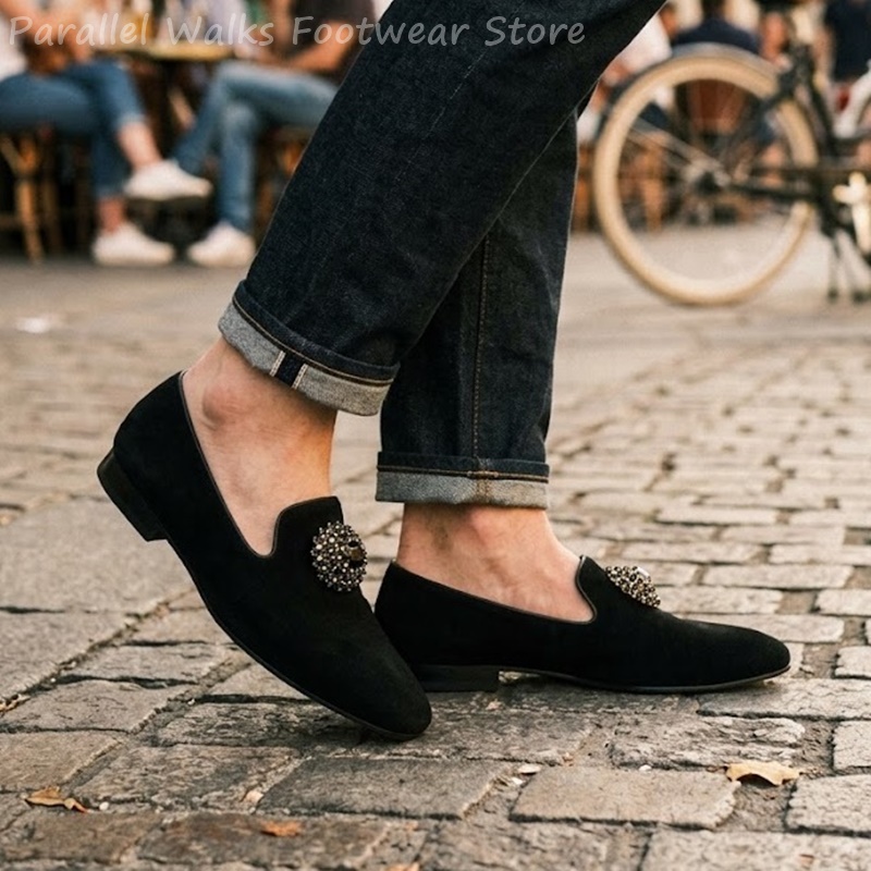 Men Suede Loafers Rhinestone C - Men Shoes Formal recension och pris