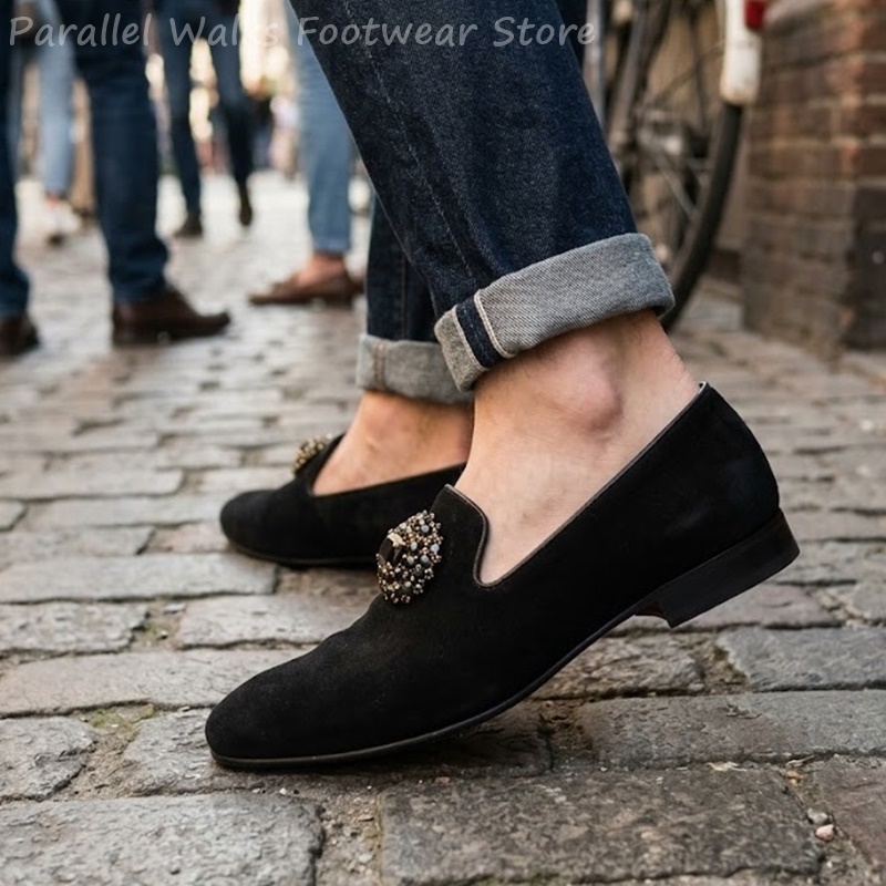 Men Suede Loafers Rhinestone C - Men Shoes Formal recension och pris