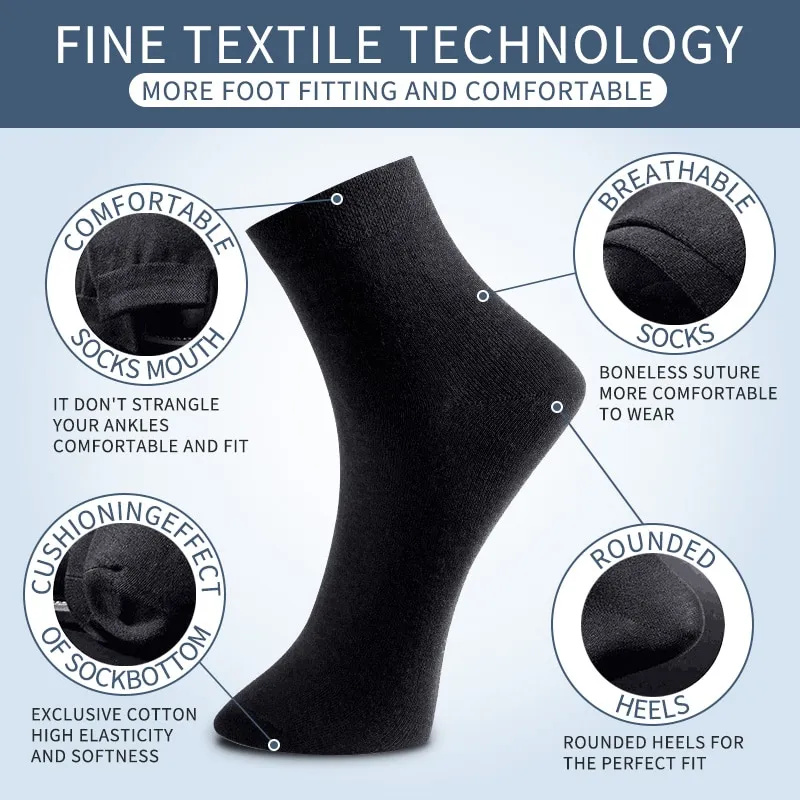 3 Pairs Black Men Socks Cotton - Men'S Shoes For Crews recension och pris