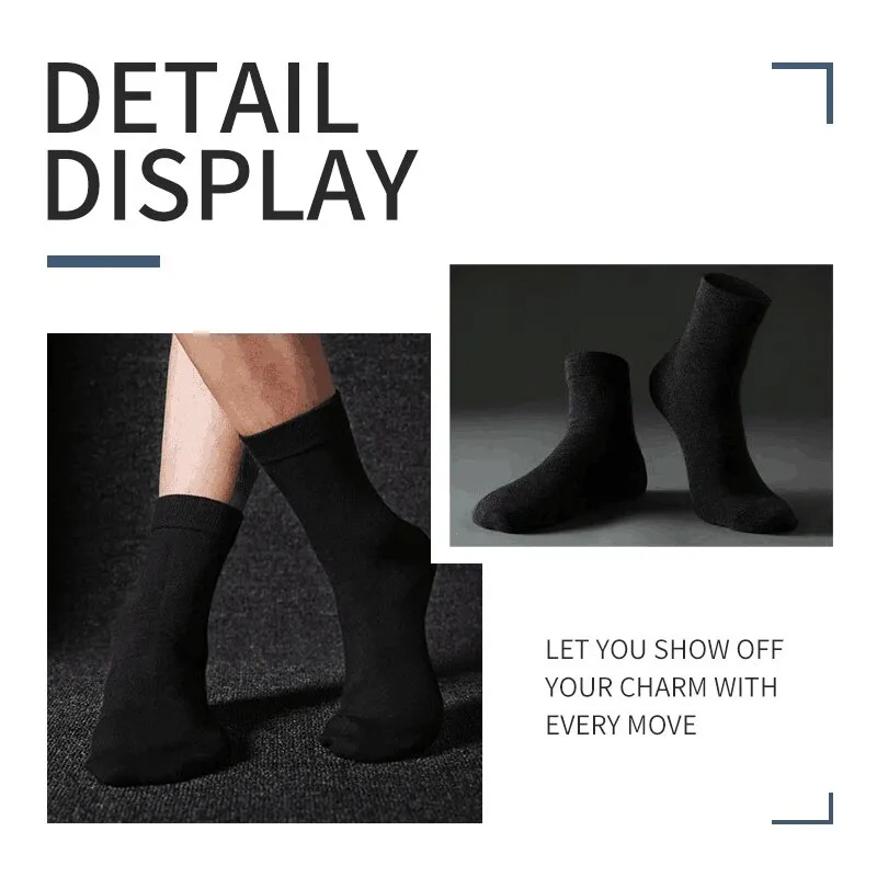 3 Pairs Black Men Socks Cotton - Men'S Shoes For Crews recension och pris
